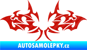 Samolepka Tetování 206 3D karbon červený