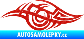 Samolepka Tetování 208 levá 3D karbon červený
