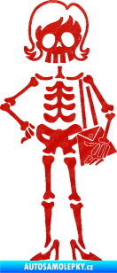 Samolepka The Bone Family Máma 3D karbon červený