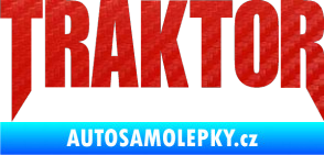 Samolepka Traktor - music 3D karbon červený