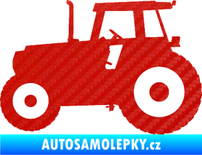 Samolepka Traktor 001 levá 3D karbon červený