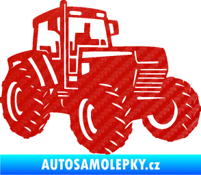 Samolepka Traktor 002 pravá Zetor 3D karbon červený