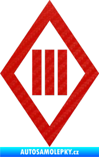 Samolepka Tři Sestry 002 3D karbon červený