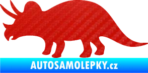 Samolepka Triceratops 001 levá 3D karbon červený