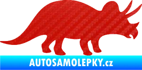 Samolepka Triceratops 001 pravá 3D karbon červený