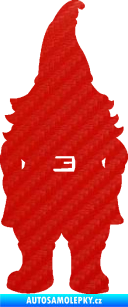 Samolepka Trpaslík 001 pravá 3D karbon červený