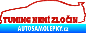Samolepka Tuning není zločin 001 3D karbon červený