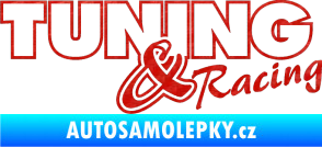 Samolepka Tuning racing obrys 3D karbon červený
