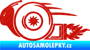 Samolepka Turbo šnek 002 levá 3D karbon červený