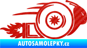 Samolepka Turbo šnek 002 pravá 3D karbon červený