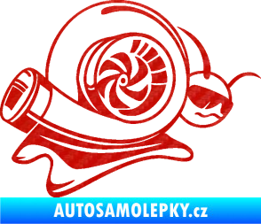 Samolepka Turbo šnek 004 pravá 3D karbon červený