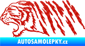 Samolepka Tygr 004 levá 3D karbon červený