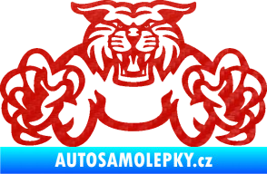 Samolepka Tygr 006 3D karbon červený