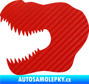 Samolepka Tyrannosaurus Rex lebka 001 levá 3D karbon červený