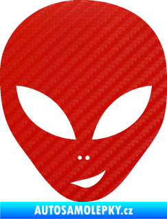Samolepka UFO 003 pravá 3D karbon červený