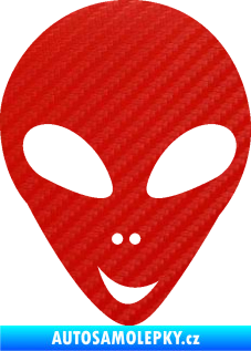 Samolepka UFO 004 pravá 3D karbon červený