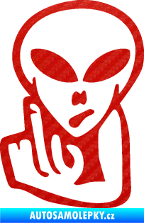 Samolepka UFO 008 levá 3D karbon červený