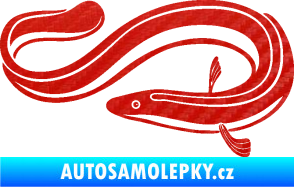 Samolepka Úhoř 001 levá 3D karbon červený