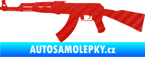 Samolepka Útočná puška AK 47 levá 3D karbon červený