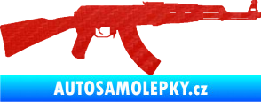 Samolepka Útočná puška AK 47 pravá 3D karbon červený