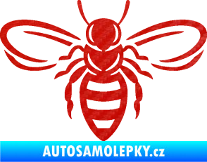 Samolepka Včela 002 3D karbon červený