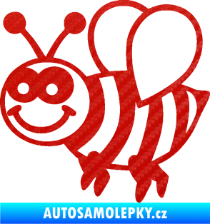 Samolepka Včela 003 levá happy 3D karbon červený