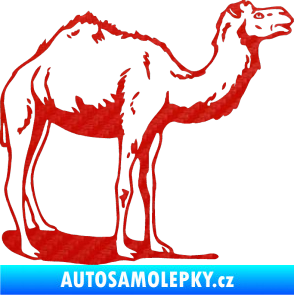 Samolepka Velbloud 001 pravá 3D karbon červený