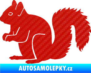 Samolepka Veverka 001 levá 3D karbon červený