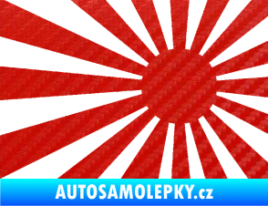 Samolepka Vlajka Japonsko 002 pravá JDM 3D karbon červený