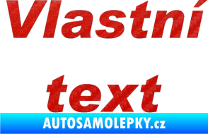 Samolepka Vlastní text - Arial Black kurzíva 3D karbon červený