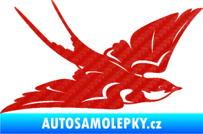 Samolepka Vlaštovka 002 pravá 3D karbon červený