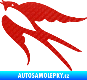 Samolepka Vlaštovka 003 levá 3D karbon červený
