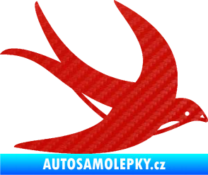 Samolepka Vlaštovka 004 pravá 3D karbon červený