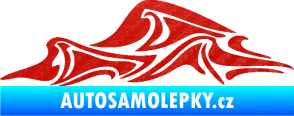 Samolepka Vlny 002 levá moře 3D karbon červený