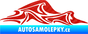 Samolepka Vlny 002 pravá moře 3D karbon červený