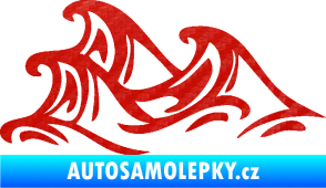 Samolepka Vlny 005 levá moře 3D karbon červený