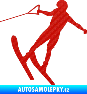 Samolepka Vodní lyže 001 levá 3D karbon červený