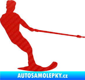 Samolepka Vodní lyže 003 pravá 3D karbon červený