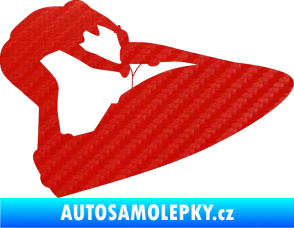 Samolepka Vodní skútr 002 pravá 3D karbon červený