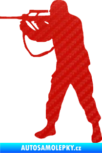 Samolepka Voják 001 levá 3D karbon červený