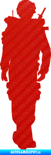 Samolepka Voják 003 levá 3D karbon červený