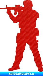 Samolepka Voják 006 levá 3D karbon červený