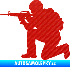 Samolepka Voják 007 levá 3D karbon červený