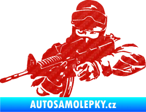 Samolepka Voják 009 levá 3D karbon červený