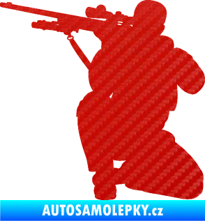 Samolepka Voják 010 levá sniper 3D karbon červený