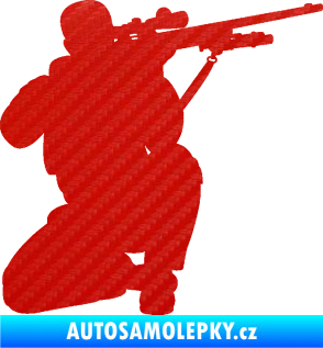 Samolepka Voják 010 pravá sniper 3D karbon červený