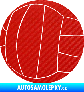 Samolepka Volejbalový míč 003 3D karbon červený