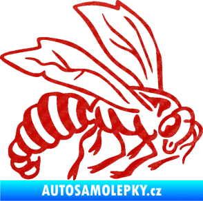 Samolepka Vosa 003 pravá 3D karbon červený
