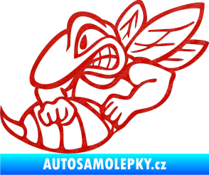 Samolepka Vosa levá 3D karbon červený