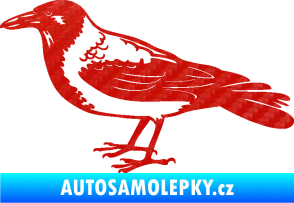 Samolepka Vrána 001 levá 3D karbon červený